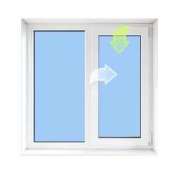 Окно двустворчатое поворотно-откидное, 1200*1200